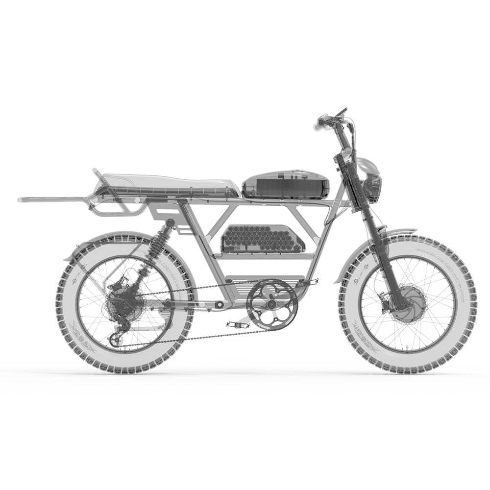 Lankeleisi X-Black Knight 1000W*2 Dual Motor 20" Fat Bike 1200Wh+960Wh Full Suspension E-Mountain Bike 25Ah+20Ah Dual Batteries E-MTB