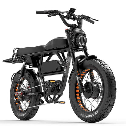 Lankeleisi X-Black Knight 1000W*2 Dual Motor 20" Fat Bike 1200Wh+960Wh Full Suspension E-Mountain Bike 25Ah+20Ah Dual Batteries E-MTB